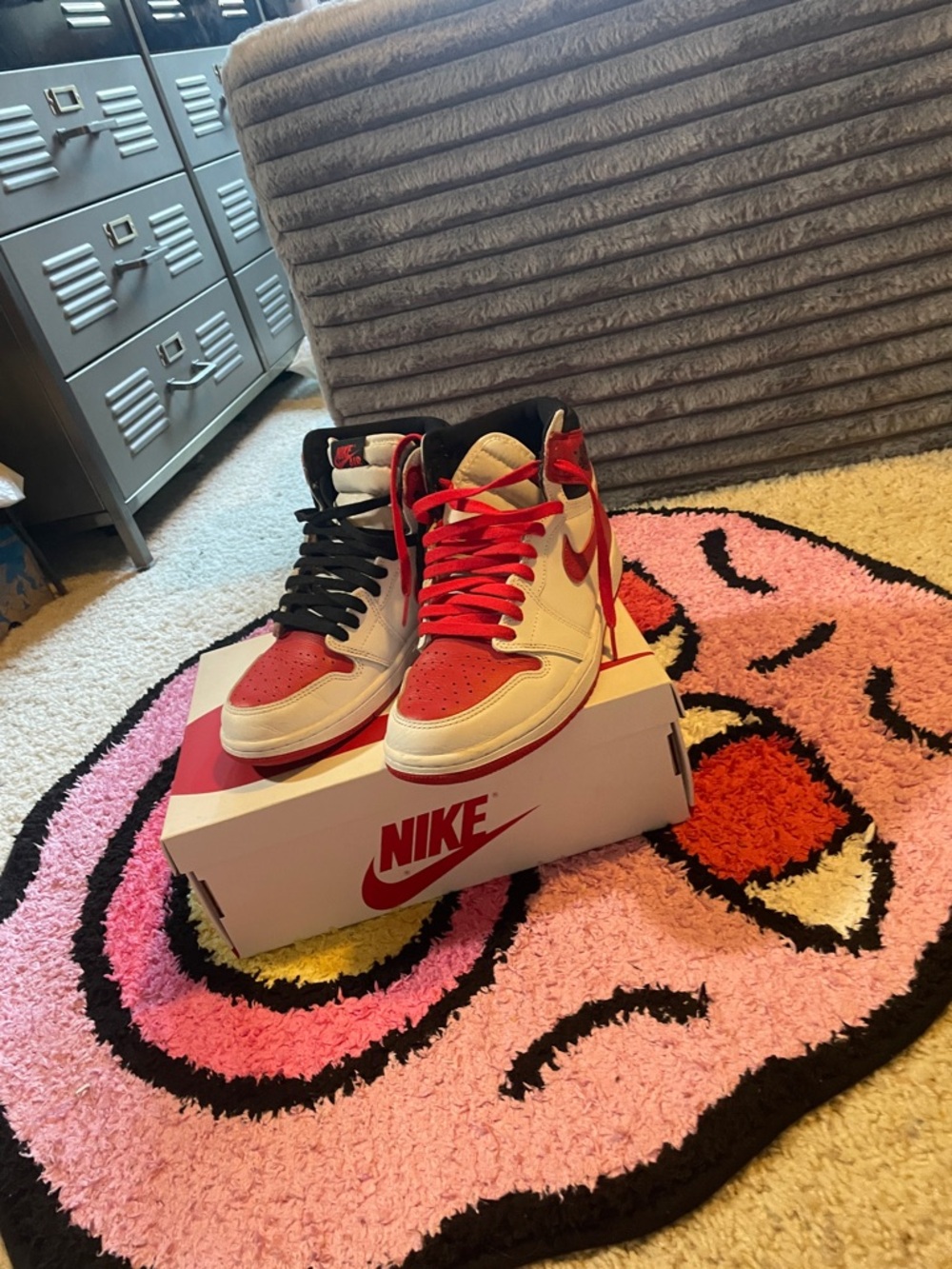 Nike Air Jordan 1 Mid - Red, White and Black men's Sneakers